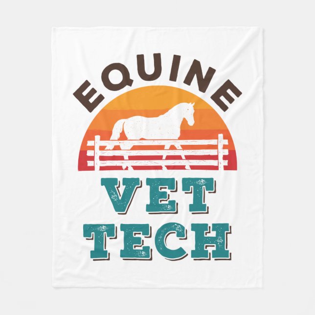 Equine Vet Tech Horse Veterinary Technician Fleece Blanket (Front)