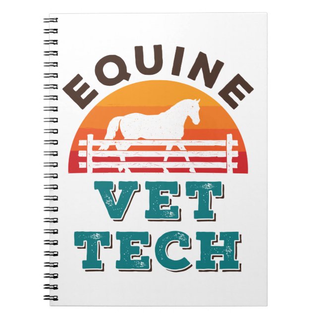 Equine Vet Tech Horse Veterinary Technician Notebook (Front)
