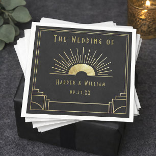 Equinox art deco gold sunburst napkin