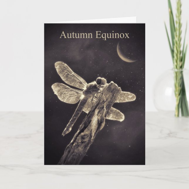 Equinox Autumn Mabon with Dragonfly Card (Front)
