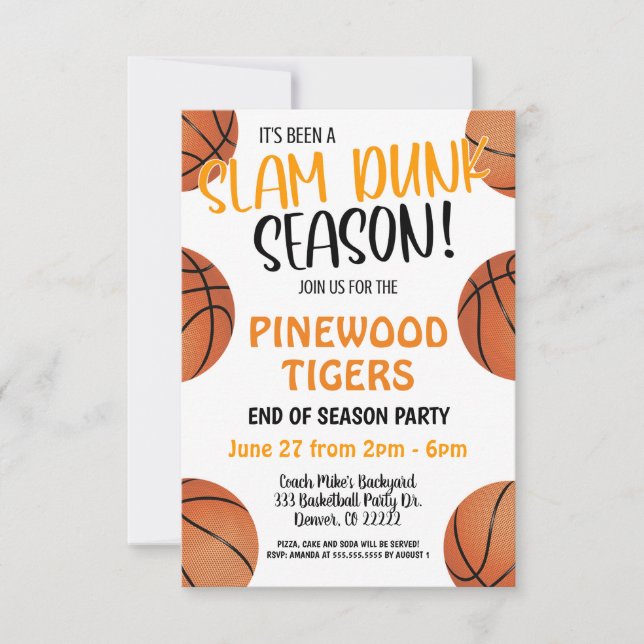 ÉQUIPE DE BASKETBALL FIN DE SAISON INVITATION PART (Devant)