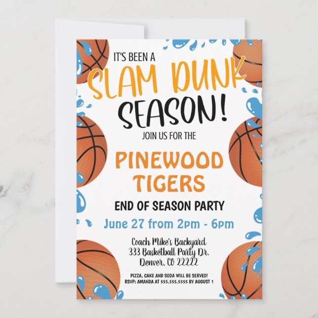 ÉQUIPE DE BASKETBALL FIN DE SAISON INVITATION PART (Devant)