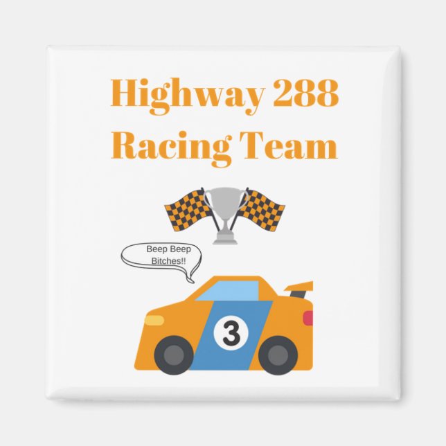 Équipe de course de l'autoroute 288 Magnet (Devant)