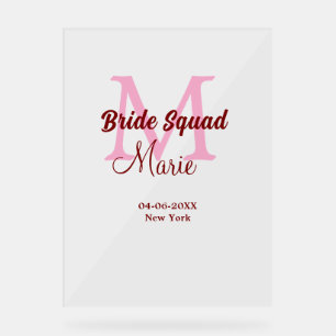 Equipe de mariée ajouter nom monogramme demoiselle