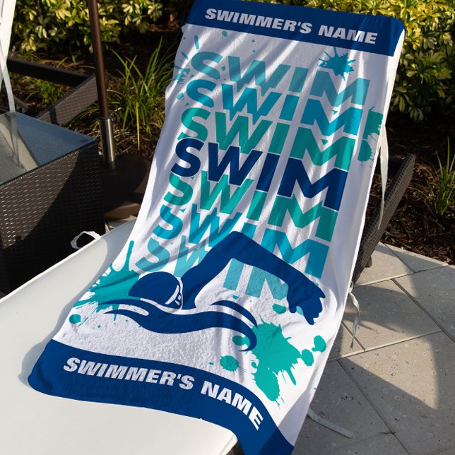 Équipe de natation personnalisée Serviette de bain (Créateur téléchargé)