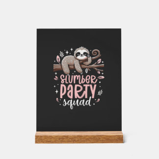 Équipe de soirée pyjama de paresseux enfants fille