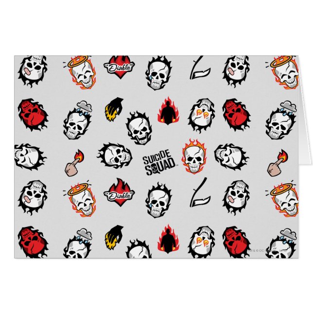 Équipe de suicide | Motif Diablo Emoji (Devant horizontal)