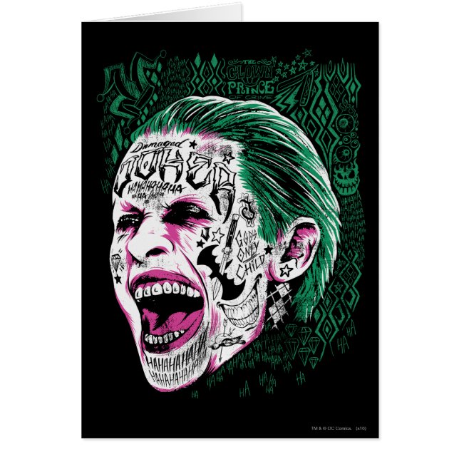 Équipe de suicide | Rire Joker Head Sketch (Devant)