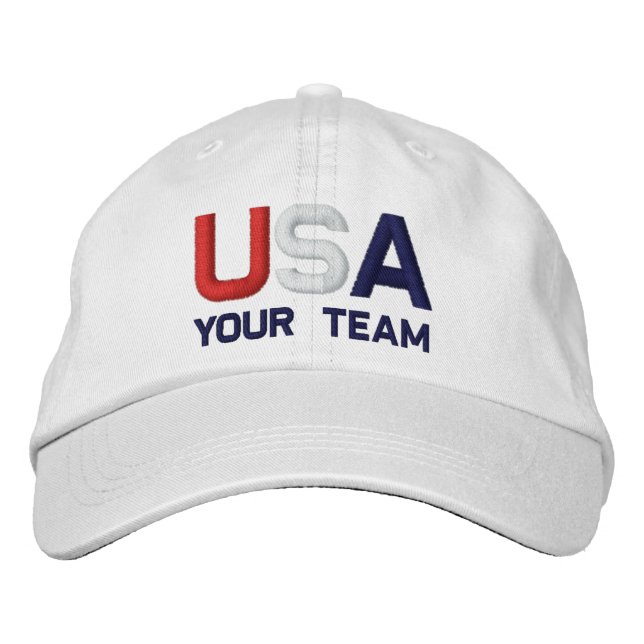 Équipe des États-Unis - Casquette blanc brodé (Devant)
