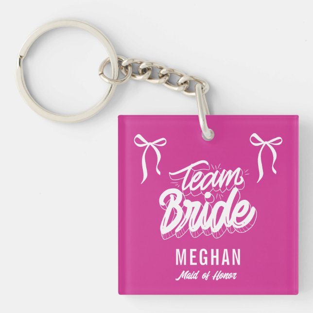 Équipe Mariée Coquette Bow Bridesmaid Cadeau (Devant)