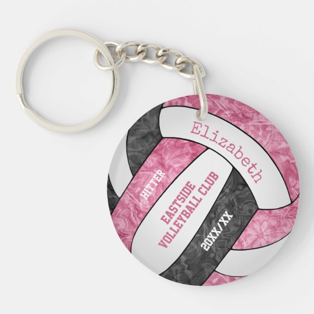 Équipe rose noire couleurs filles sport volley-bal (Devant)