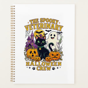 Équipe vétérinaire effrayante Halloween Chat noir