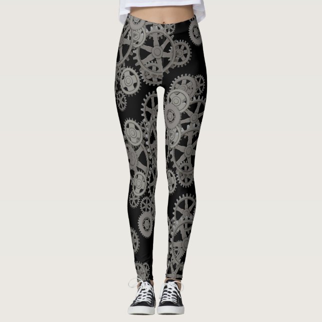 Équipements en eau et en vapeur noir Leggings (Devant)