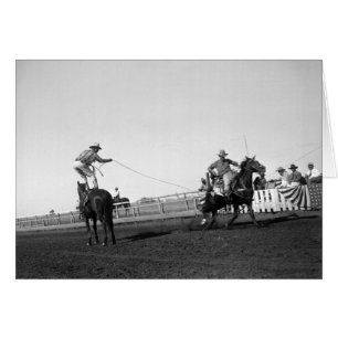 Équipez la position sur un cheval roping un cheval