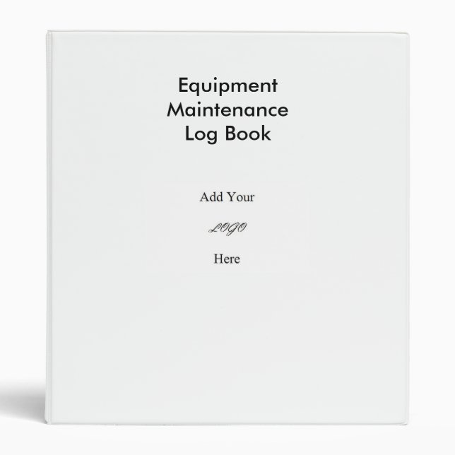 Equipment Maintenance Log Book 1" Binder (Front)