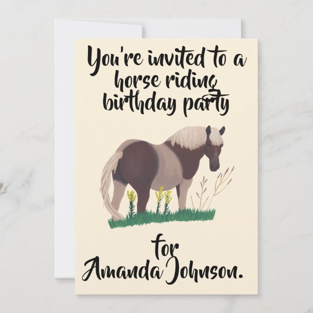 Équitation Anniversaire Invitations de fête (Devant)