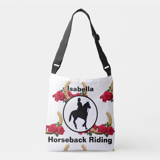 Équitation Cheval Chaussure Fleur Crossbody Sac (Devant)