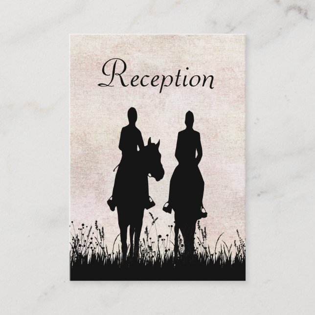 Équitation Équestre Carte de réception de mariage  (Devant)
