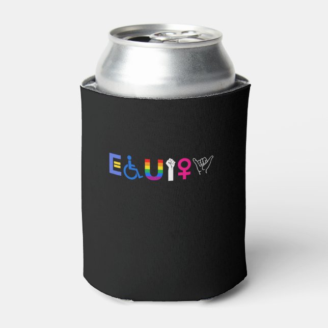 _EQUITY_ Equal Rights LGBTQ Ally Unity Pride Femin Can Cooler (Can Front)