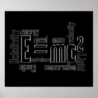 Équivalence de masse E=MC2 Science Poster Typograp