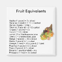 Équivalents de fruits Magnet Carré