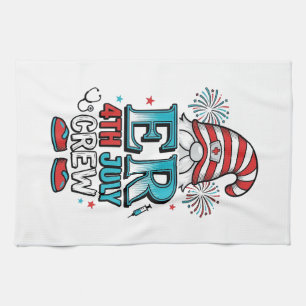ER 4th July Crew Patriotic Gnome Shirt Design_1 Kitchen Towel