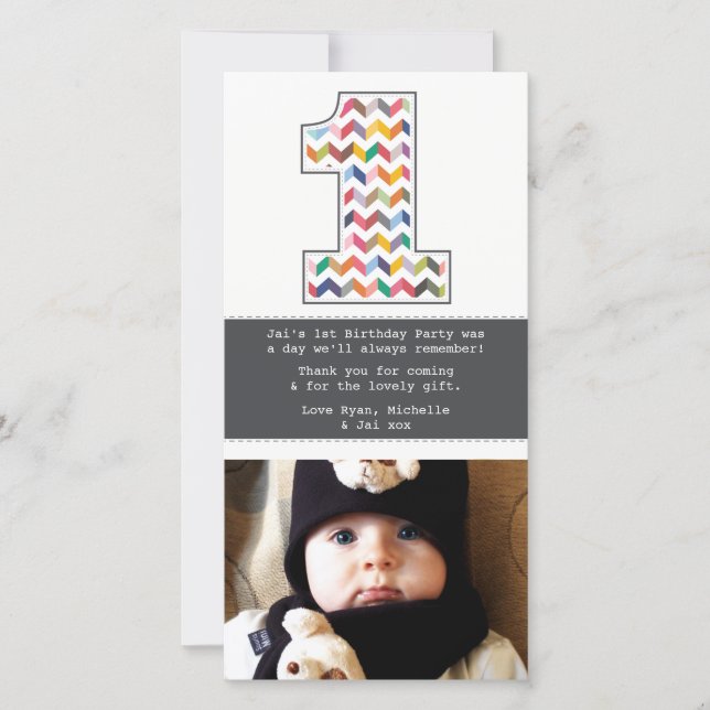 Ęr carte photo de Merci du numéro 1 d'anniversaire (Devant)