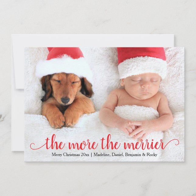 Ęr carte photo de vacances de Noël du bébé (Devant)