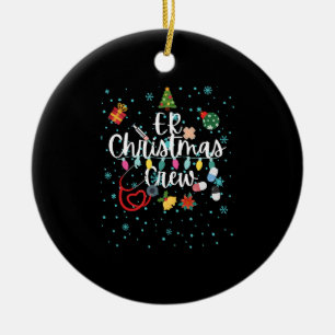 ER Christmas Crew, Emergency room nurse department Ceramic Ornament