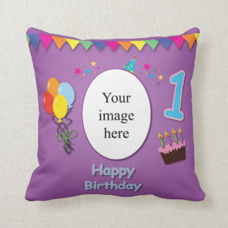 Ęr coussin heureux d'anniversaire avec votre photo