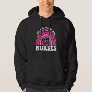 ER ICU NICU RN NURSES Rainbow Leopard Heart Hoodie