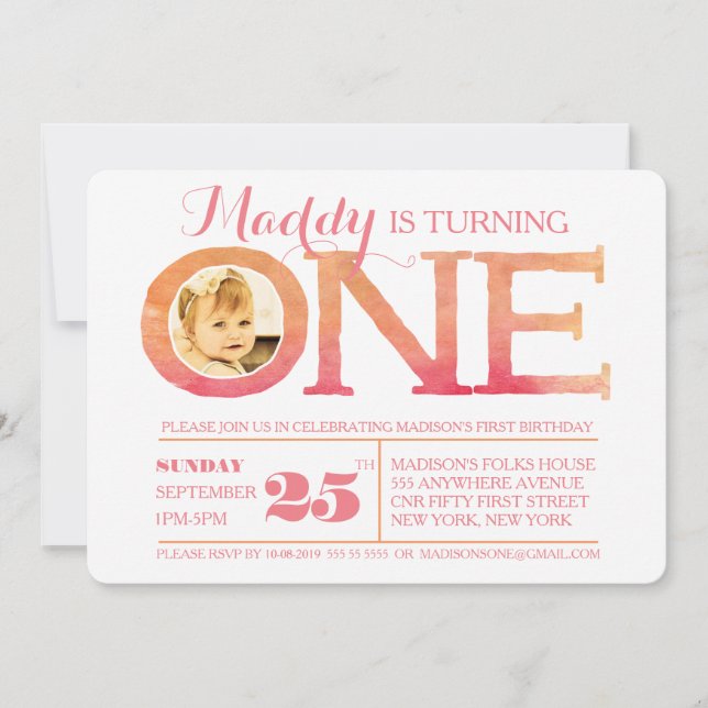 ęr Invitation de photo de l'aquarelle une d'Ombre (Devant)