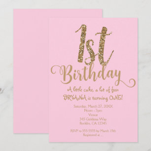 ęr Invitations de la partie une de rose et d'or de