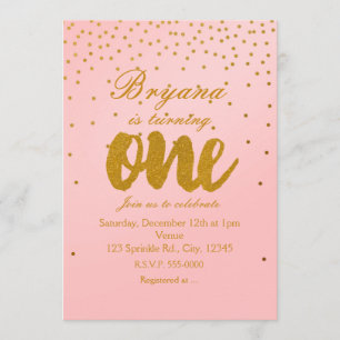 ęr L'anniversaire rougissent rose et invitation de