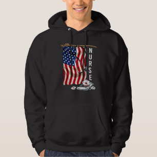 ER Nurse 4th of July American Flag Patriotic USA S Hoodie