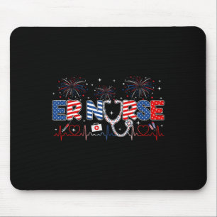 Er Nurse 4th Of July American Flag Patriotic Usa S Mouse Pad