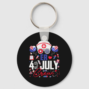 Er Nurse 4th Of July Crew Independence Day Patriot Keychain