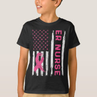 ER Nurse American Flag Nurse Breast Cancer Awarene