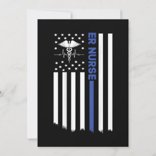 ER Nurse American Flag Nursing ER EMT Nurse Invitation