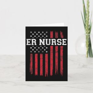 Er Nurse American Flag Usa Patriot Patriotic Nursi Card