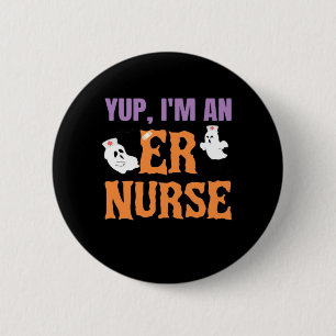 ER Nurse Boo Crew Emergency Room Nurse Halloween C 2 Inch Round Button