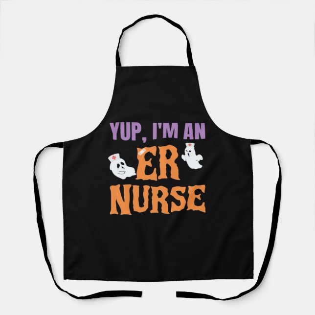ER Nurse Boo Crew Emergency Room Nurse Halloween C Apron (Front)
