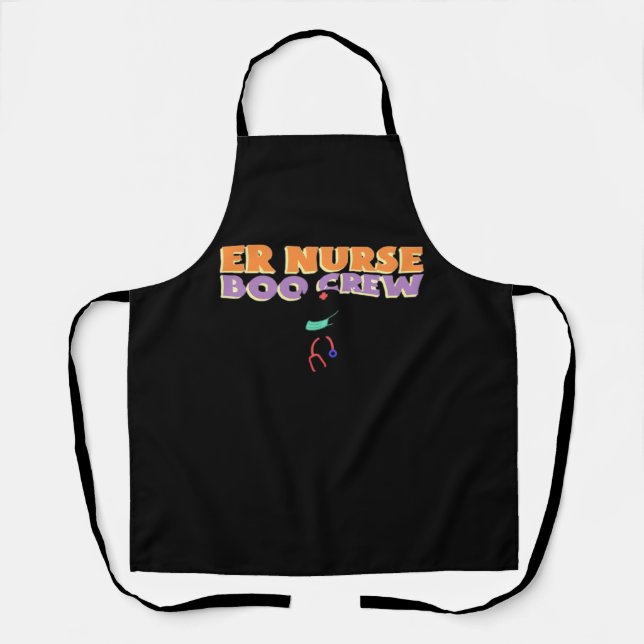 ER Nurse Boo Crew Emergency Room Nurse Halloween C Apron (Front)