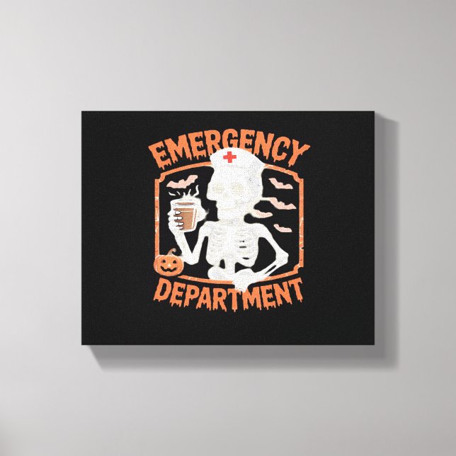 ER Nurse Boo Crew Emergency Room Nurse Halloween C Canvas Print (Front)