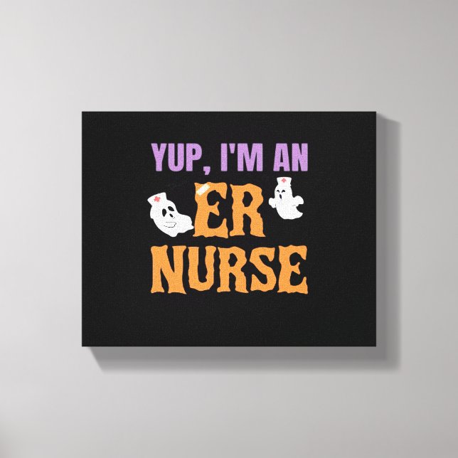ER Nurse Boo Crew Emergency Room Nurse Halloween C Canvas Print (Front)