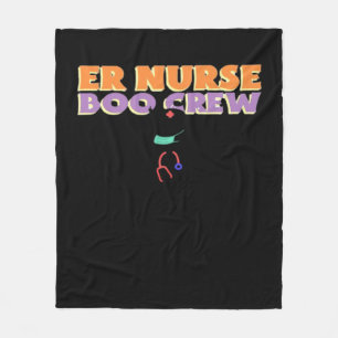 ER Nurse Boo Crew Emergency Room Nurse Halloween C Fleece Blanket