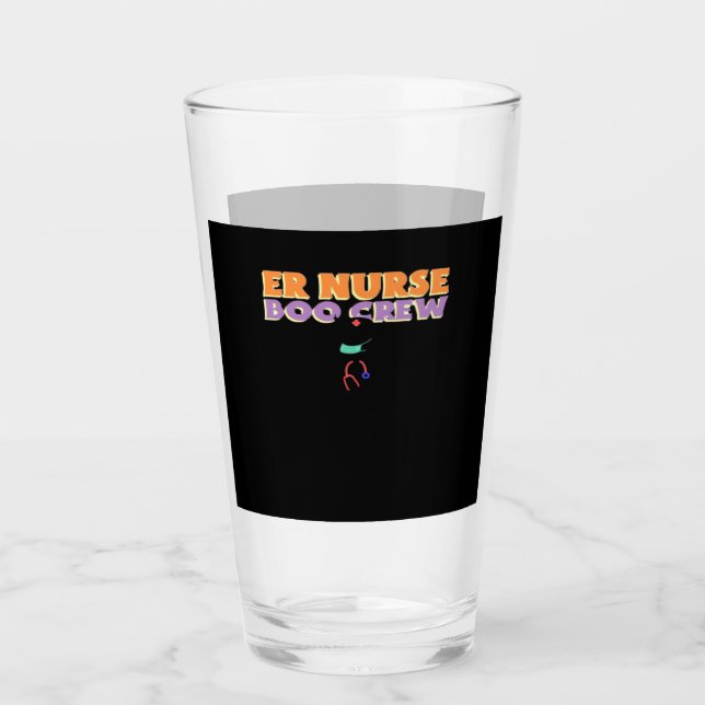 ER Nurse Boo Crew Emergency Room Nurse Halloween C Glass (Front)