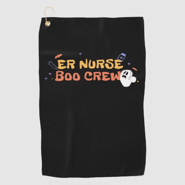 ER Nurse Boo Crew Emergency Room Nurse Halloween C Golf Towel (Front)