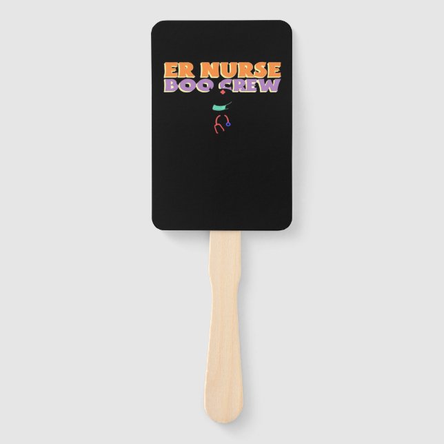 ER Nurse Boo Crew Emergency Room Nurse Halloween C Hand Fan (Front)