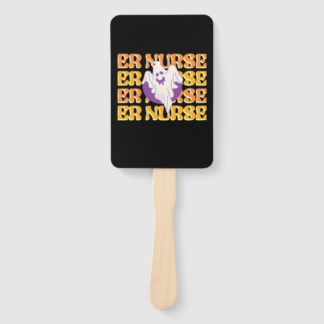 ER Nurse Boo Crew Emergency Room Nurse Halloween C Hand Fan (Front)